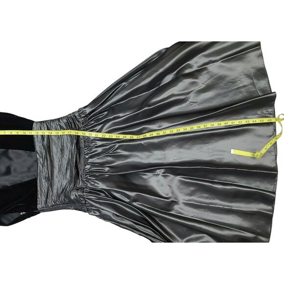 Patty O'Neil Vintage Party Dress 5 6 Black Gray Velvet Prom Formal Ruched Waist - Picture 7 of 8